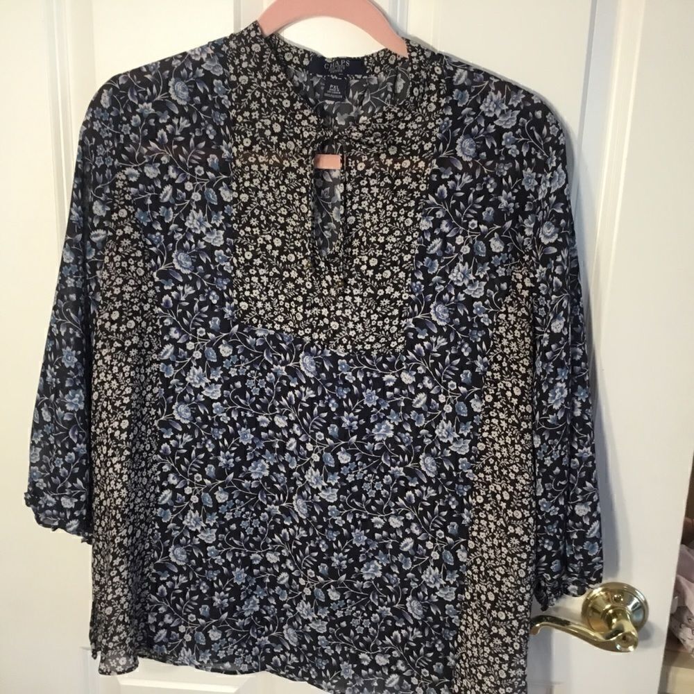 NWOT. Chaps Women’s XL P 3/4 Length Sleeve Blouse